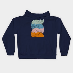 Four Cat Pile Kids Hoodie